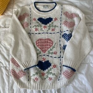 heart knitted sweater